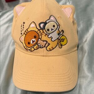 RARE 2019 Rilakkuma Ears Adjustable Hat San-X Co. Japan Mascot. Used.